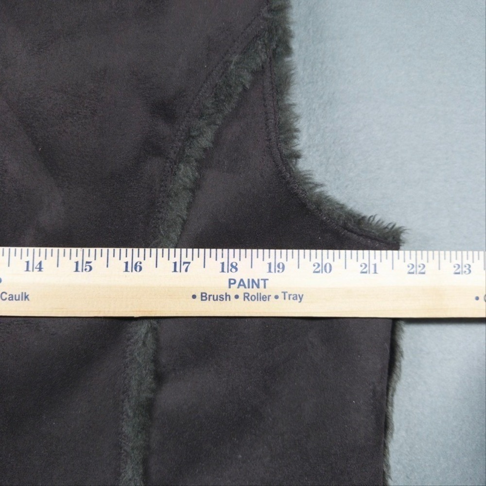 Westbound Faux Suede Fur Vest Womens L Brown Sherpa Lined Boho Chic - Picture 6 of 8